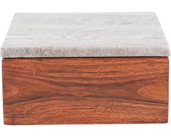 Present Time Woonaccessoire Storage Box Acacia - Bruin - 15x15x7.5cm - Scandinavisch