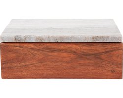 Present Time Woonaccessoire Storage Box Acacia Large - Bruin - 20x15x7.5cm - Scandinavisch