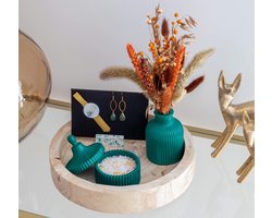 Presentatie - Ronde schotel Paulownia Naturel - 5 cm hoog - 24 cm diameter - Decoratief - Woonaccessoires - Kaarsen - Droogbloemen - Vaas - Geboorte - Decoratie - Huwelijk - Valentijn - Doopsuiker - Communie - Lentefeest - Feest decoratie - Tafel