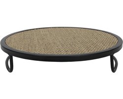 Presentatie tray Ø25x5cm metaal met stof