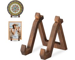 Presentatierek - Boekenplank - Bordenrek - Bordenstandaard - Receptenrek - Hout - Bruin