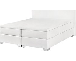 PRESIDENT - Boxspringbed - Wit - 160 x 200 cm - Kunstleer