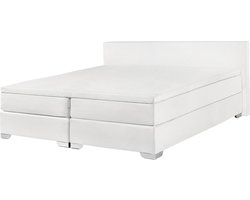 PRESIDENT - Boxspringbed - Wit - 180 x 200 cm - Kunstleer