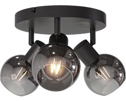 Prestara plafondlamp rond met glazen bollen - 3 spots - E14 fitting