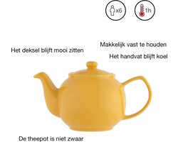 Price & Kensington 6-kops theepot glanzend mosterdgeel 1.1L (per 3st.)