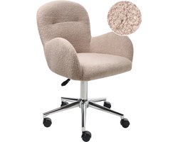 PRIDDY - Bureaustoel - Beige - Bouclé