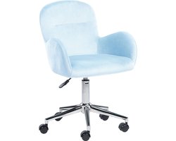 PRIDDY - Bureaustoel - Blauw - Fluweel