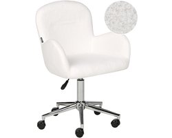 PRIDDY - Bureaustoel - Gebroken wit - Bouclé