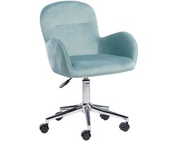 PRIDDY - Bureaustoel - Mintgroen - Fluweel
