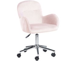 PRIDDY - Bureaustoel - Roze - Fluweel