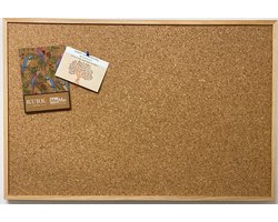 Prikbord Kurk - Kurk & Co | 60 x 40 cm| Inclusief punaises en ophangsysteem | Met houten lijst |