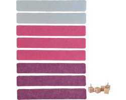 Prikbord zelfklevend rechthoekig tegels, pinboard, muur, kurk, recycled PET vilt, tekeningen, foto's en memo‘s te bewaren, afbeeldingen, aantekeningen, voor huis, school, muurdecoratie, geluiddempend, bureau accessoires