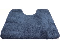 PRIMA - Soft - WC Mat - donker blauw - 50x60cm - antislip - met uitsparing 21cm