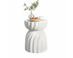 Primaro Bijzettafel - Sidetable - Tafeltje - Betonlook - Binnen en Buiten - 100 kilo draaggewicht - 35x48.5cm