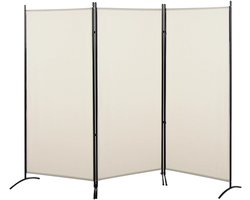 Primaro Kamerscherm - Roomdivider - 3-Panelen - Scheidingswand - Opvouwbaar kamerscherm - Beige - 253x50x182 cm