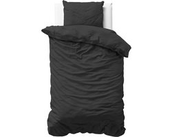 Primaviera Deluxe Egyptisch Katoen Dekbedovertrek - Eenpersoons - 140X200/260 + 1 x kussensloop 60x70 - Zwart