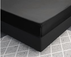 Primaviera Deluxe Satijnen - Hoeslaken - 160 x 200 - Zwart