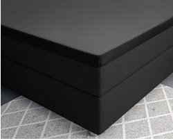 Primaviera Deluxe Satijnen - Topper Hoeslaken - 140 x 200 - Zwart