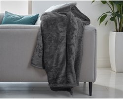 Primaviera Deluxe Teddy plaid Antraciet 150 x 200 cm