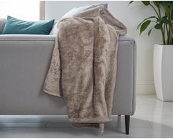Primaviera Deluxe Teddy plaid Diep Taupe 150 x 200 cm