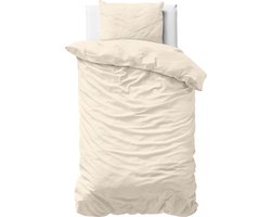 Primaviera Deluxe Uni Satijn Dekbedovertrek - 140x200/220 + 1 kussenslopen 60x70 - Zand - Eenpersoons