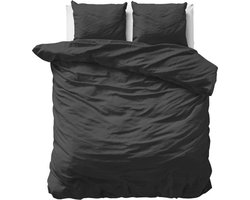 Primaviera Deluxe Uni Satijn - Dekbedovertrek - Lits-Jumeaux - 240x200/220 + 2 kussenslopen 60x70 - Zwart