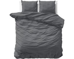 Primaviera Deluxe Uni Satijn - Dekbedovertrekset - Tweepersoons - 200x200/220 + 2 kussenslopen 60x70 - Antraciet