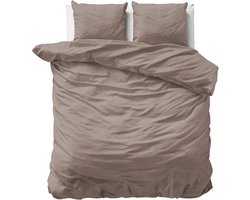 Primaviera Deluxe Uni Satijn - Dekbedovertrekset - Tweepersoons - 200x200/220 + 2 kussenslopen 60x70 - Taupe