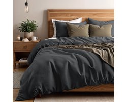 Primaviera Deluxe Waffle Dekbedovertrek - Tweepersoons - 200X200/260 + 2 x kussenslopen 60x70 - Taupe