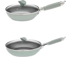 Primecook - Pannenset 'Angela' - 2 koekenpannen Ø 20, 28 cm met deksels - PFAS-vrij - inductie - beste koop