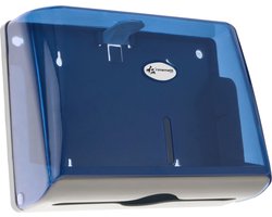 PrimeMatik - Blauwe papieren handdoek dispenser voor badkamer