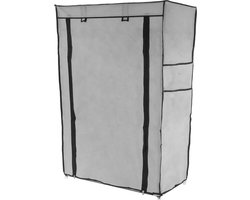 PrimeMatik - Garderobekast en schoenenrek in afneembare stof 60 x 30 x 90 cm grijs met roldeur
