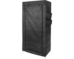 PrimeMatik - Garderobekast kast in afneembare stof 70 x 45 x 155 cm zwart met roldeur
