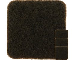 PrimeMatik - Lijmvilt voor meubel vierkant 32x32 mm Bruin 4 stuks