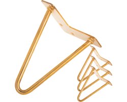 PrimeMatik - Tafel- en meubelpoten Stalen poten 2 stangen 15 cm koper 4-pack