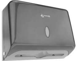 PrimeMatik - Zwarte papieren handdoekdispenser voor badkamer 268x103x204mm