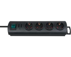 Primera-Line stekkerdoos 4-voudig zwart 1,5m H05VV-F 3G1,5