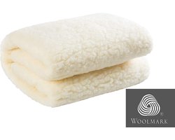Princess 100% Wollen Vacht onderdeken/onderlegger van zuiver Texelse wol met Elastiek op de hoeken- Ledikant - 60x120 cm