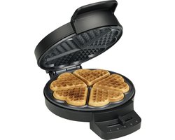 Princess 132378 Wafelijzer - 5 hartvormige wafels - 1000W - Regelbare thermostaat – 5 standen - Anti aanbaklaag - PFAS-vrij - Zwart Gaufrier