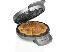 Princess 132380 Wafelijzer – 5 hartvormige wafels - 1200W - Regelbare thermostaat – 5 standen - Anti aanbaklaag - PFAS-vrij - Zilver - Gaufrier