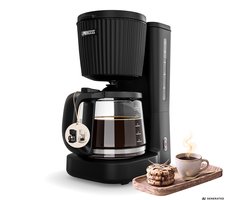 Princess Coffee Maker Wave Koffiezetapparaat – 1,5 L Glazen Kan – 1000 W – Zwart/RVS - 246058