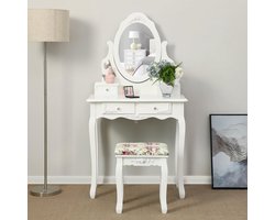 Princess Dressing Table Stool Set / wit, 75 x 40 cm