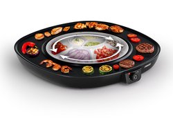 Princess Gourmetstel - Table Chef Pirouette Ø45cm - 103260 - 1100W - 8 Personen - PFAS-Vrij - Grillplaat - Ronddraaiende plaat - Regelbare thermostaat - 2 meter snoer