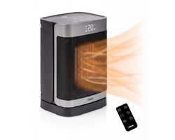 Princess Keramische Kachel 1500W - Ceramic Heater - PTC Verwarming - Timer 1-24 uur - Afstandsbediening - Oscillatie 60° - Zwart/Zilver - 344526
