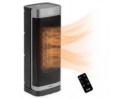 Princess Keramische Kachel - Ceramic Heater - 2000W - Timer 1-24 uur - Afstandsbediening - Oscillatie 60° - Zwart/Zilver - 344540