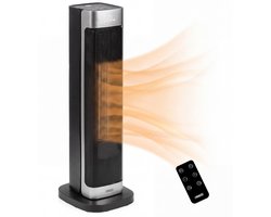 Princess Keramische Kachel - Ceramic Heater - 2200W - Instelbare Thermostaat - Timer 1-24 uur - Oscillatie 60° - Afstandsbediening - Zwart/Zilver - 344559