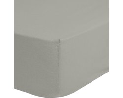 Princess Line- Comfortabel Ultra-Soft-Hoeslaken -100% katoen-Jersey -Stretch -Strijkvrij- Rondom elastiek-Hoekhoogte tot 40cm-Voor Boxspring-Waterbed-2Persoons-Lits-Jumeaux-200x220+40cm-Grijs