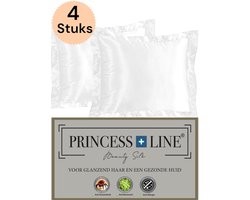 Princess Line Satijnen Beauty Silk Kussensloop - Zijden Zacht Beddengoed- Goed Voor De Haar En Huid-Wit-Set à 4 stuks -60 x 70 CM