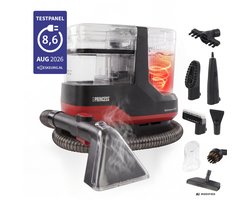 Princess Stoom Vlekkenreiniger - Tapijtreiniger - Meubelreiniger - Incl. 13 Accessoires - 1100ml - Krachtige Stof & Vlekverwijderaar - Geschikt voor Bank, Meubels, Badkamer & Auto - Spot Master Plus Hot 332023