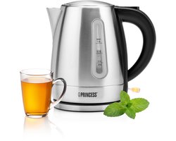 Princess Waterkoker 236023 – 1 Liter – 360° draaibaar - 2200W – Waterniveau indicator - Kalkfilter - RVS